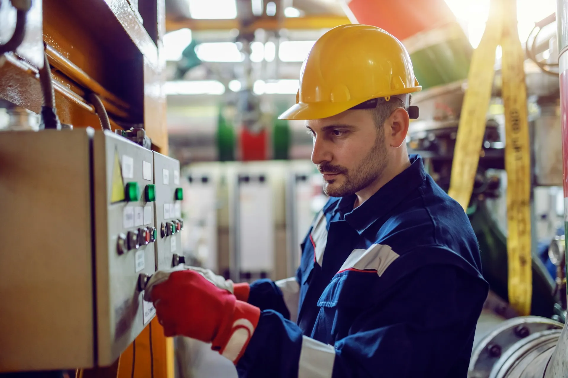 Electrician working on a box