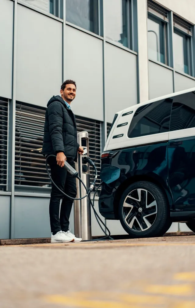 Certified electrician installing a Level 2 EV charger in Montreal garage